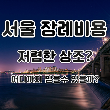 100만원 이하 상조 서울 장례비용으로 비교해봤습니다