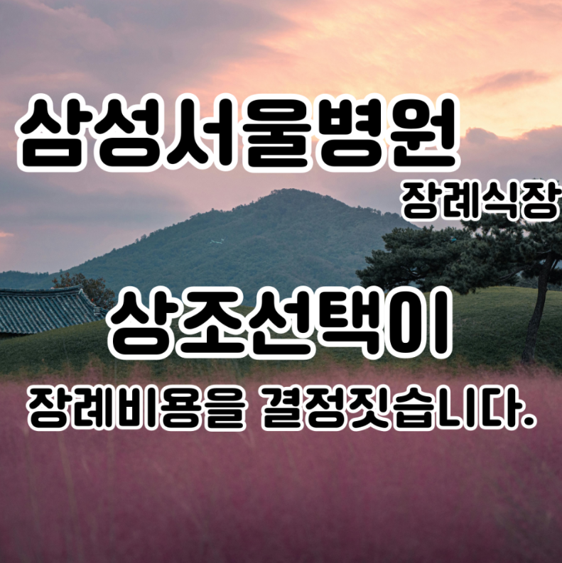 삼성서울병원 장례식장 상조비용이 변수입니다