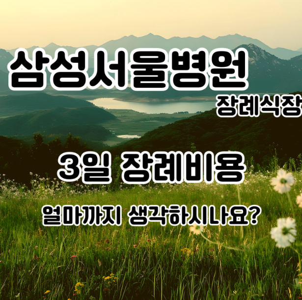 삼성서울병원 장례식장 3일장례비용 얼마 생각하세요?