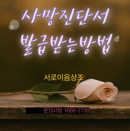 서로이음상조 장례정보 사망진단서 발급방법